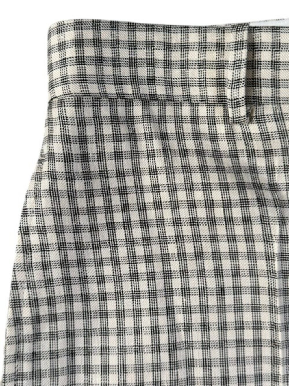 Theory Womens Pants Cream Linear Check Classic Straight Trouser Size 12 NWT $345 - Picture 6 of 16